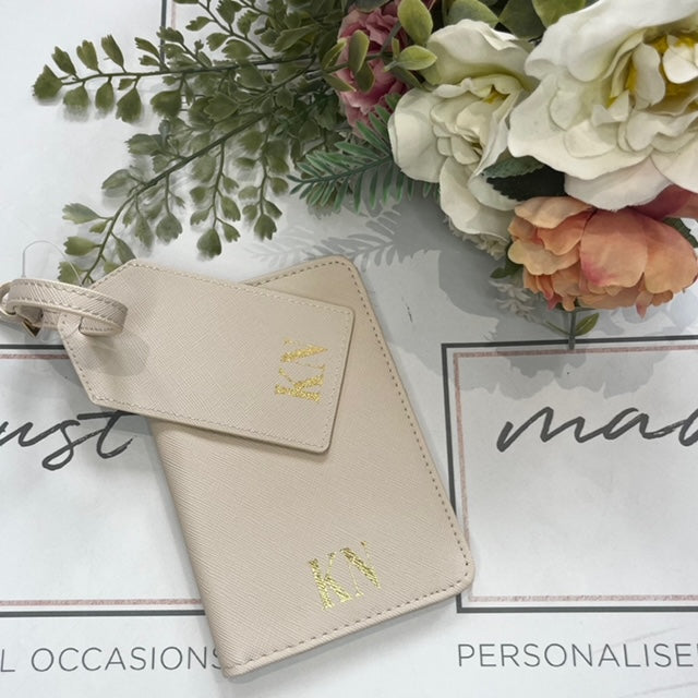 Personalised Passport Holder Set, Personalised Passport Cover, Personalised Luggage Tag