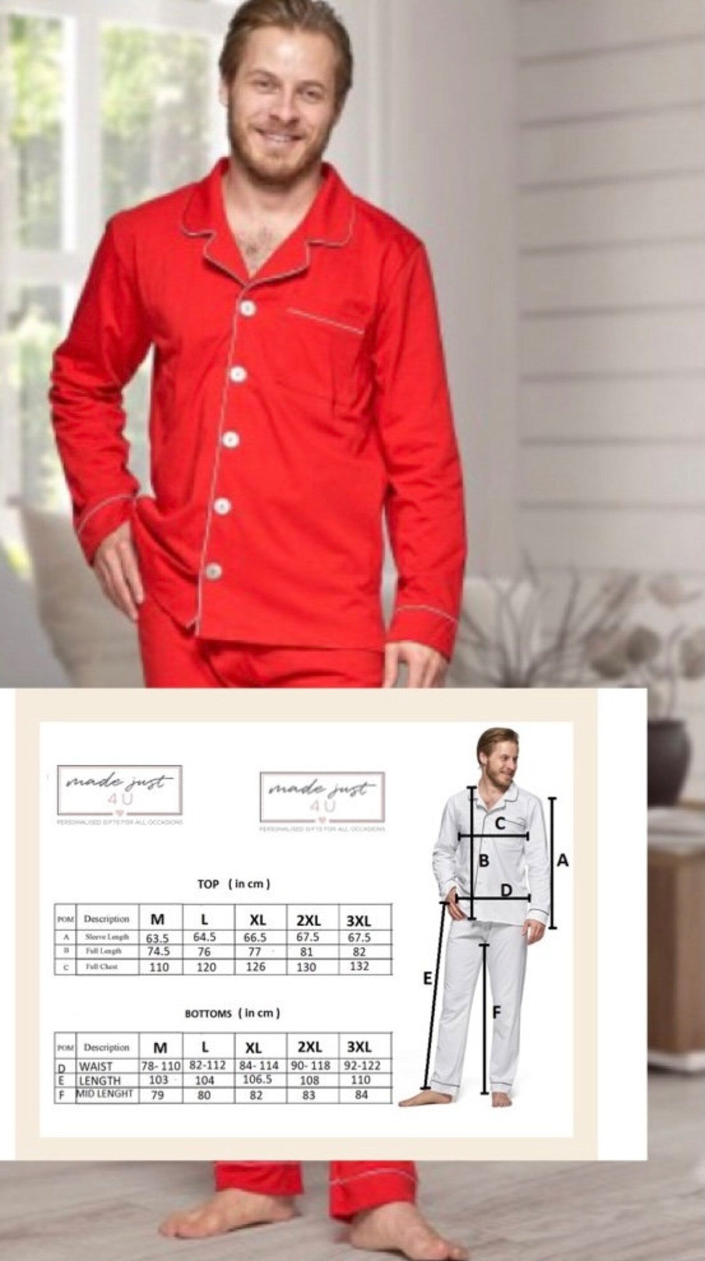 White Personalised Family Christmas pyjamas