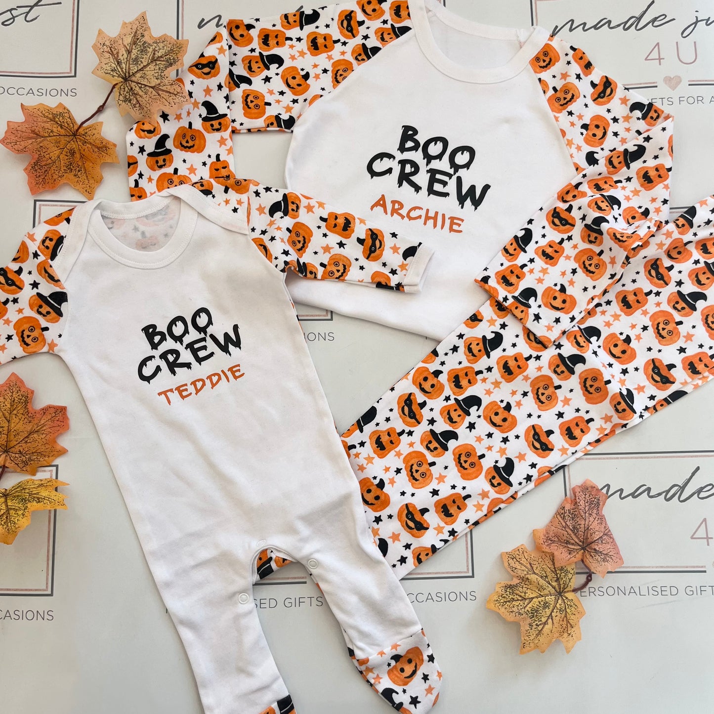 Personalised Halloween Pyjamas - Pumpkin Patch Pyjamas - Pumpkin Pyjamas - Personalised Pumpkin - Kids Pyjamas
