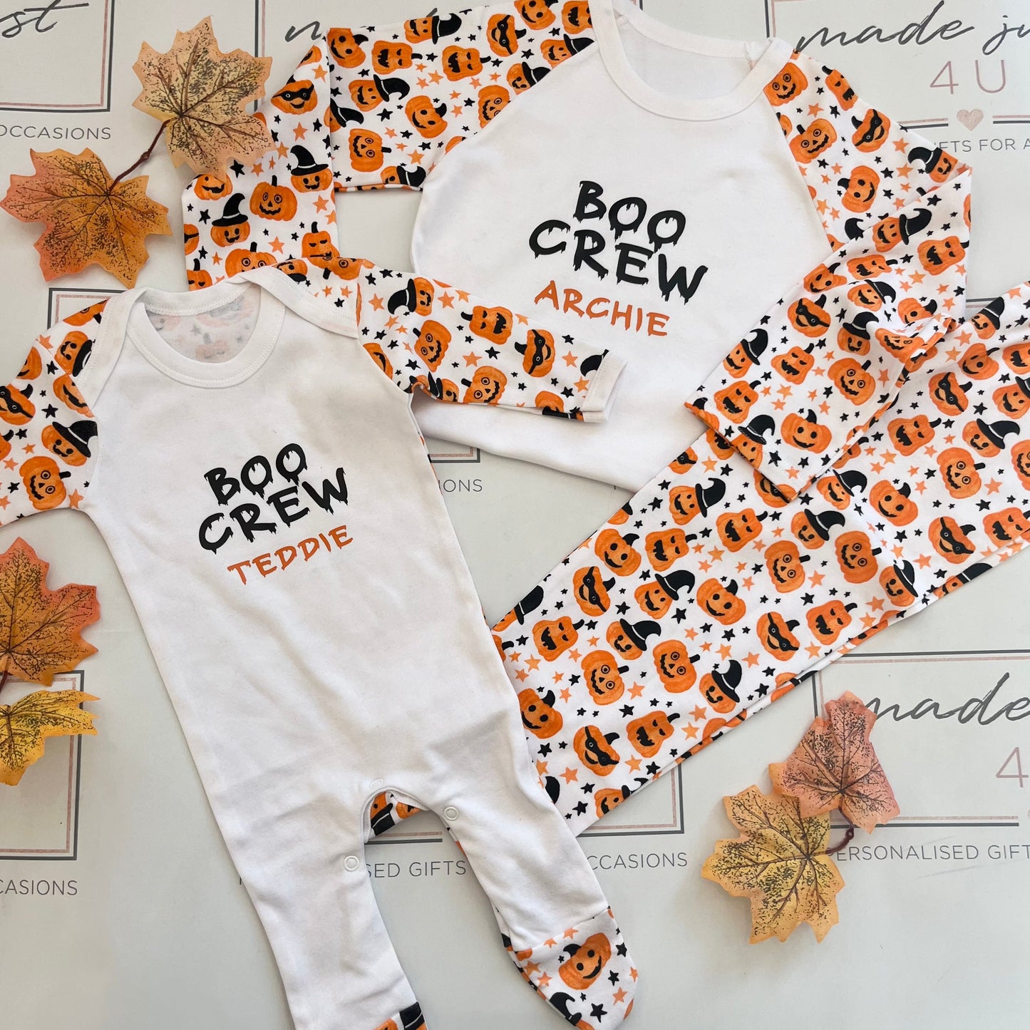Personalised Halloween ROMPER - Pumpkin Patch Pyjamas - Pumpkin Pyjamas - Personalised Pumpkin - Kids Pyjamas