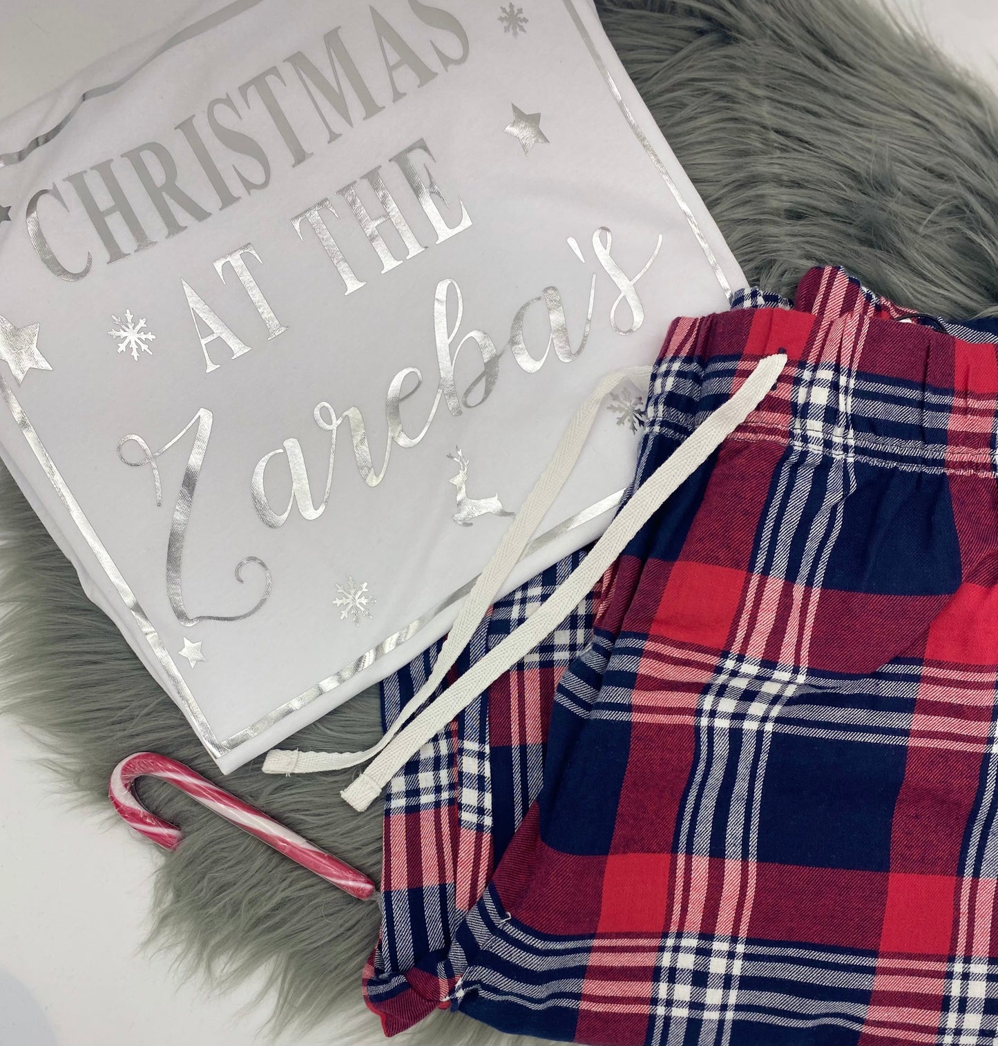 Copy of Christmas at the Personalised Matching Tartan Family Christmas Pyjamas Sets/ Christmas pjs / family christmas pjs / baby christmas pjs