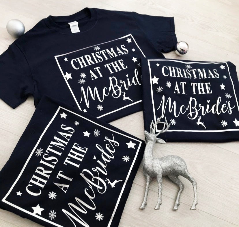 Copy of Christmas at the Personalised Matching Tartan Family Christmas Pyjamas Sets/ Christmas pjs / family christmas pjs / baby christmas pjs