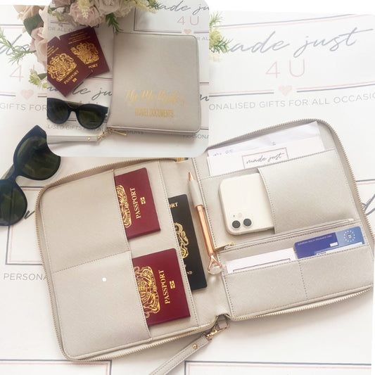 Personalised Travel document wallet & Passport holder
