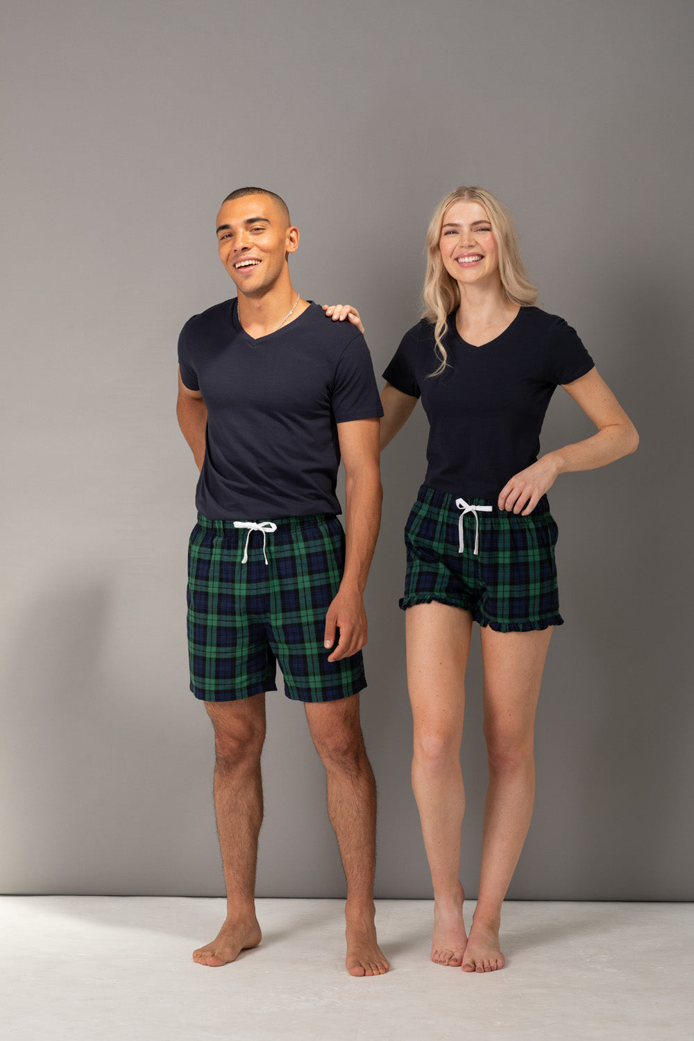 HUBBY WIFEY PJS Matching Tartan Family Christmas Pyjamas Sets/ Christmas pjs / family christmas pjs / baby christmas pjs