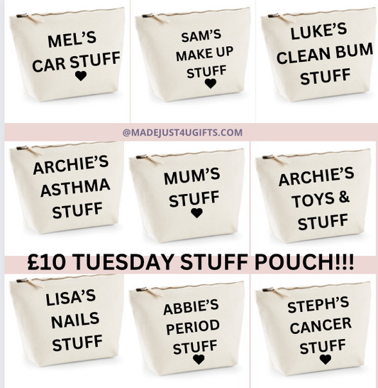 Personalised Stuff Pouch RECYCLED CANVAS BAGS