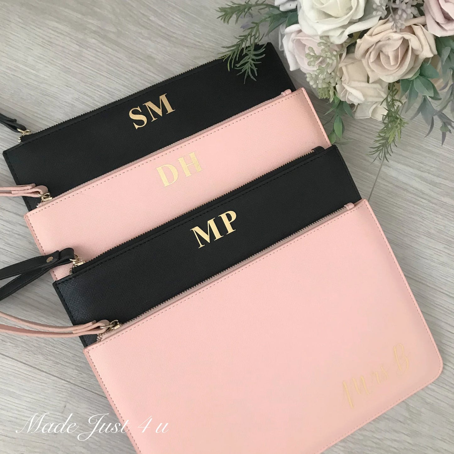 Personalised Clutch Bag, Bridesmaid Initial Clutch Bag, Initial Bridesmaid Gift, Personalised Bridesmaid Gift, Personalised Monogrammed Bag