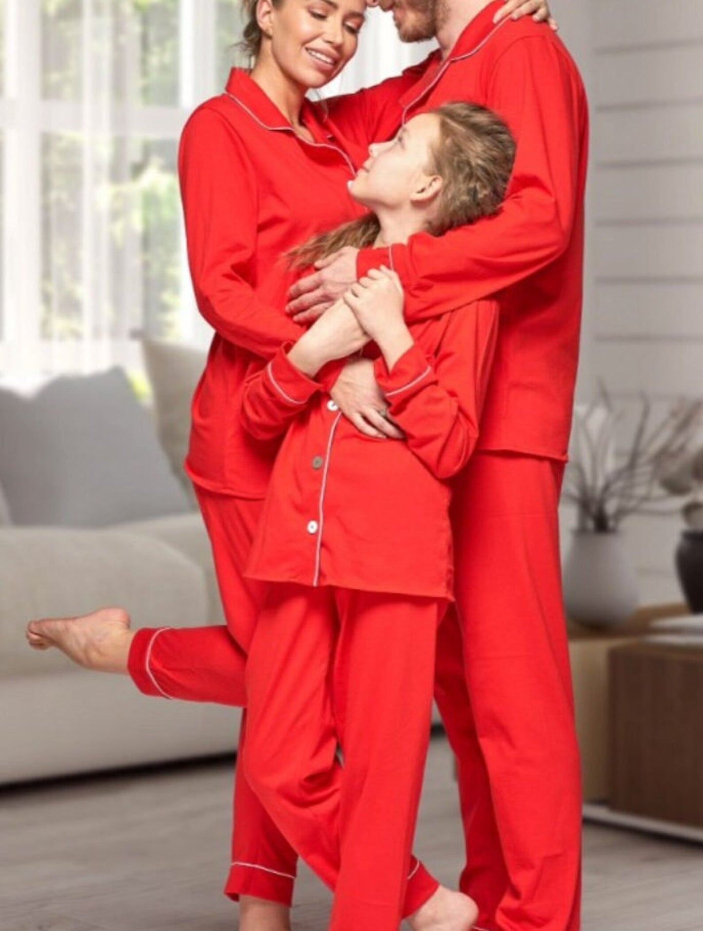Gorgeous Red Personalised Family Christmas pyjamas