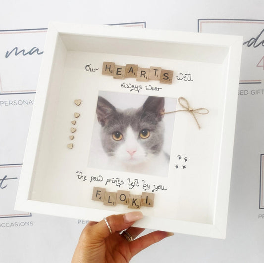 Our hearts will always wear the paw prints left by you - CAT Frame