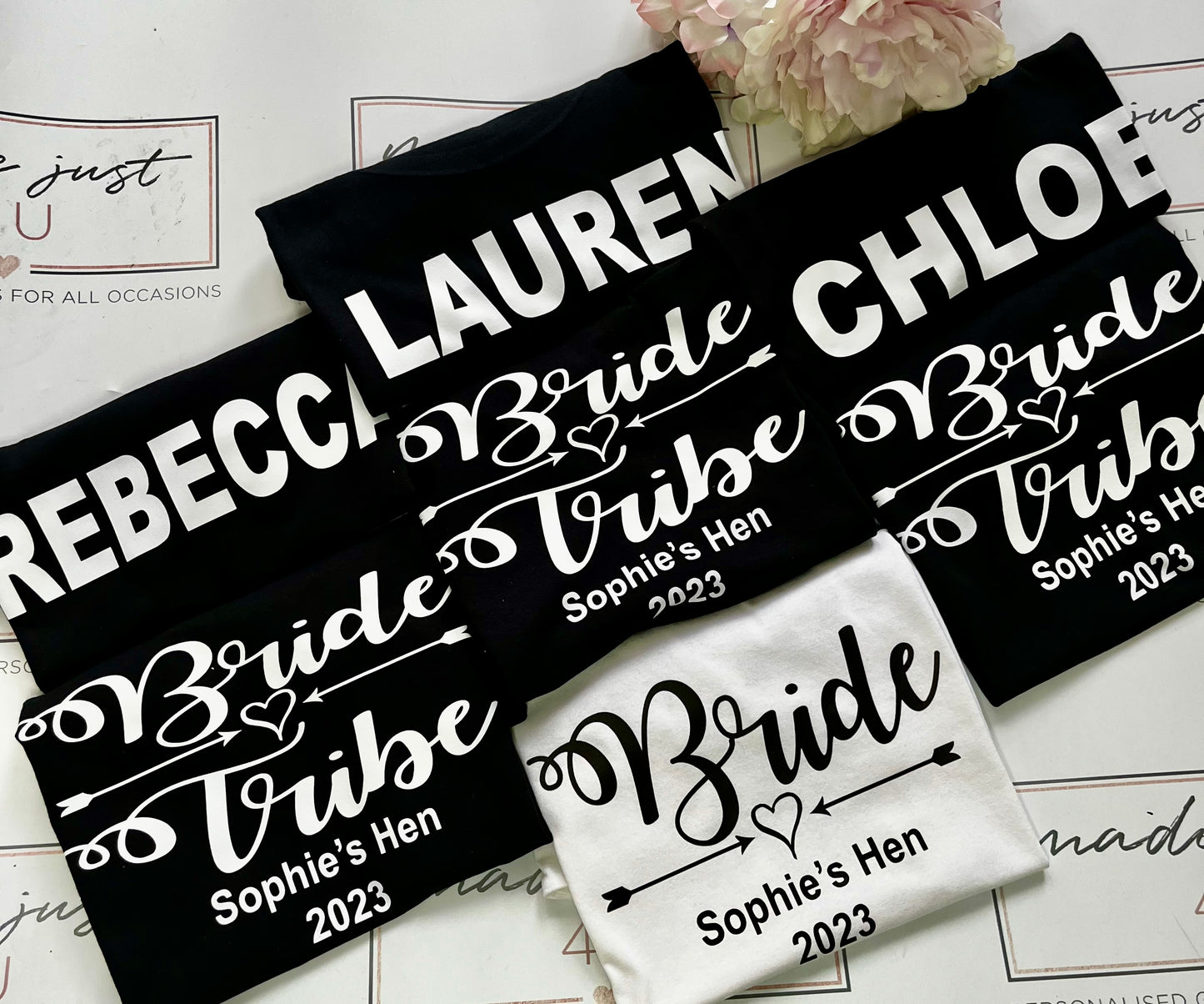 Additional BACK NAMES PRINTS (this is for names on the back of hen/wedding tops being purchased at the same time )