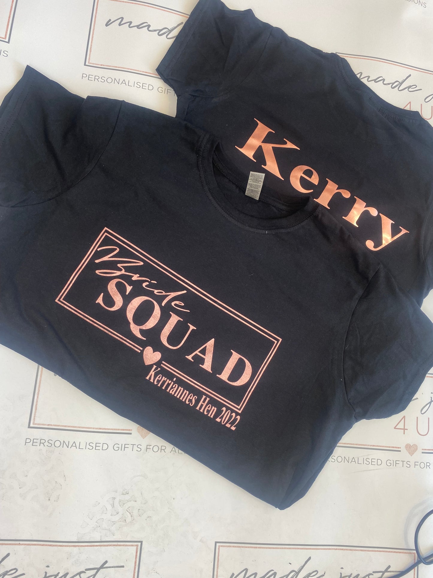 Additional BACK NAMES PRINTS (this is for names on the back of hen/wedding tops being purchased at the same time )