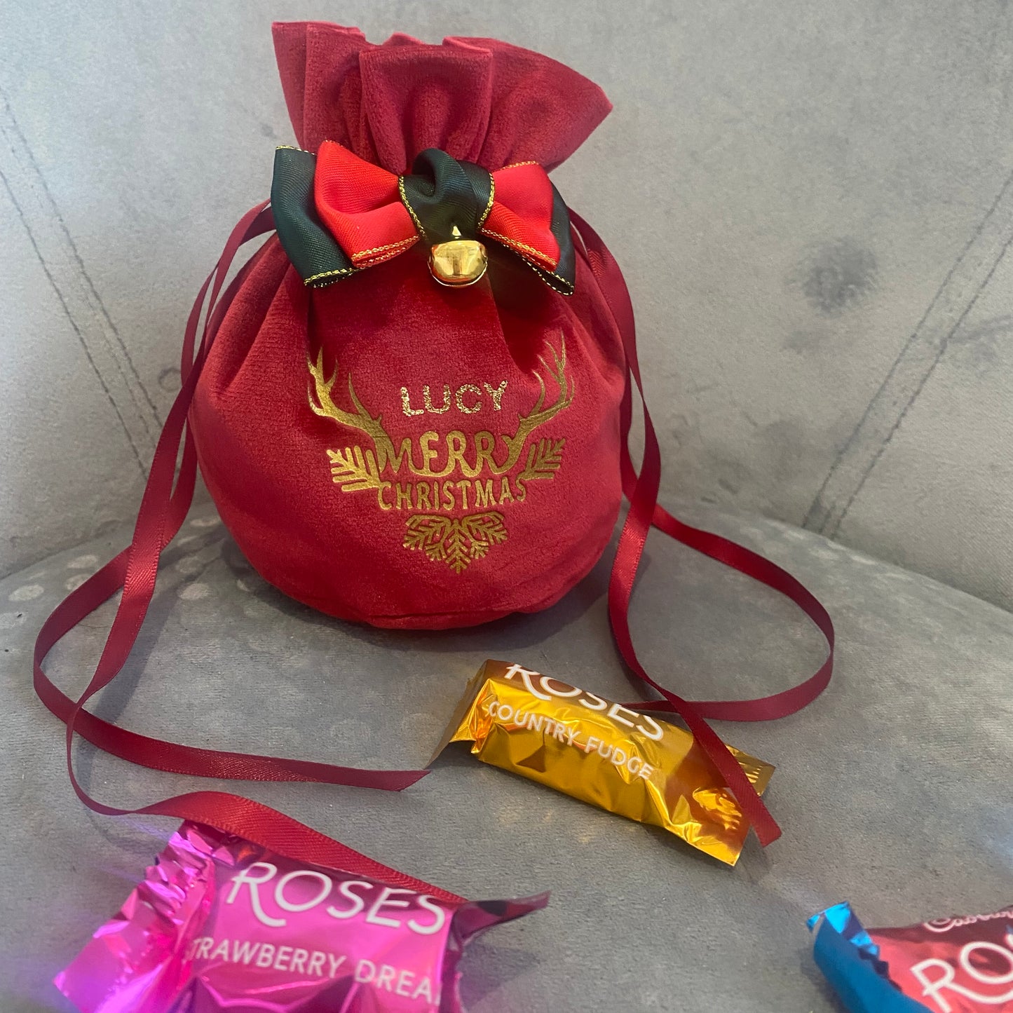 Personalised Reindeer bag, Christmas gifts, Christmas gifts for kids, Christmas eve box filler, Christmas eve box, reindeer pouch, reindeer