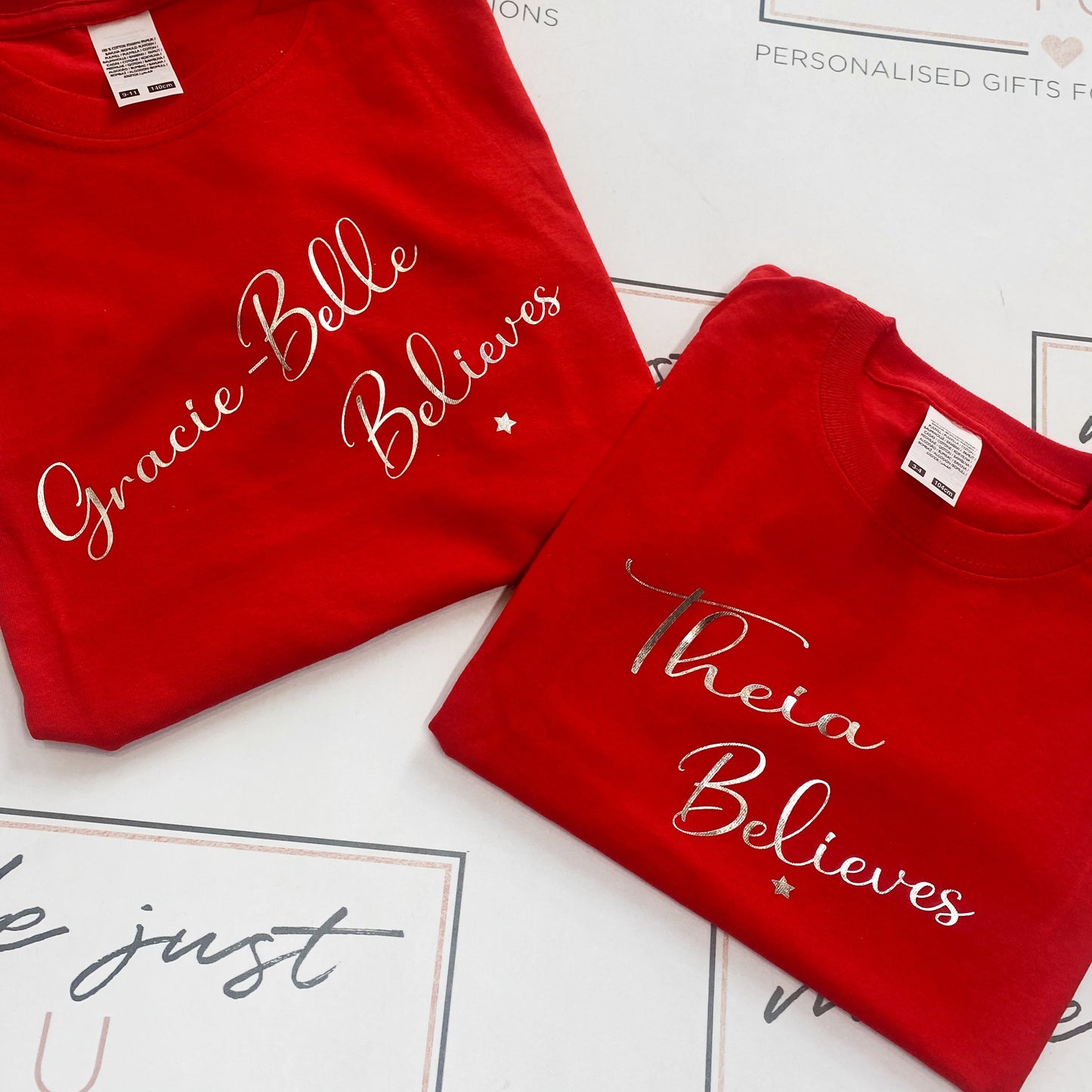 Christmas 'believes' t-shirt, Family Christmas t-shirts