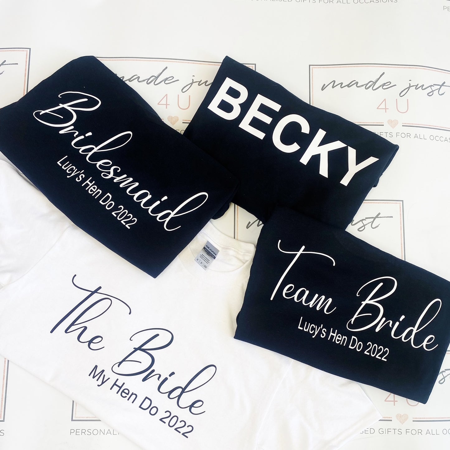 Additional BACK NAMES PRINTS (this is for names on the back of hen/wedding tops being purchased at the same time )