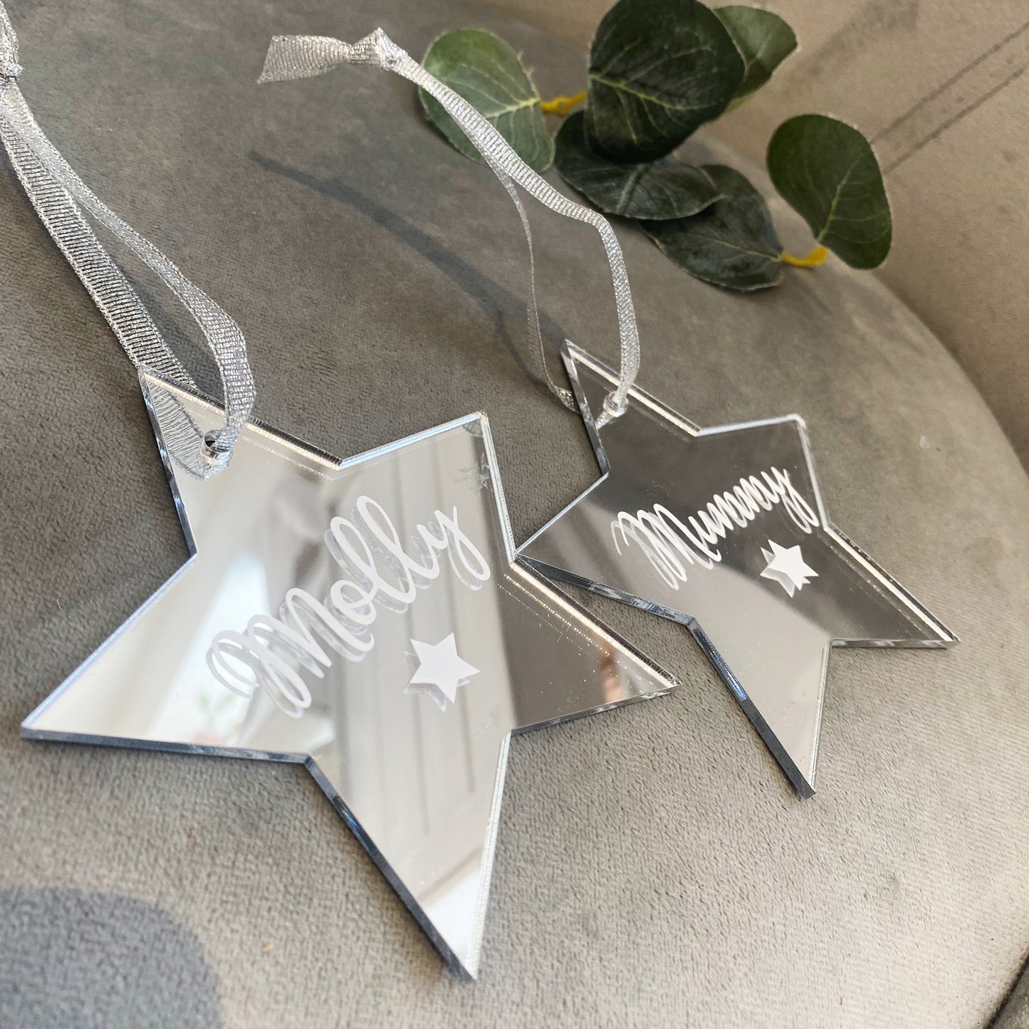 Personalised name Christmas star tree decoration
