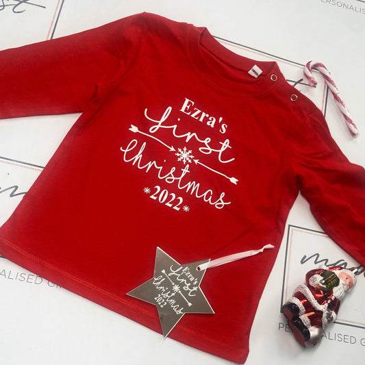 Personalised Baby's First Ever Christmas Top