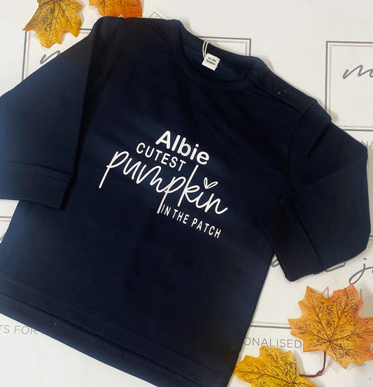 Personalised The Cutest Pumpkin in the patch Childs sweatshirt