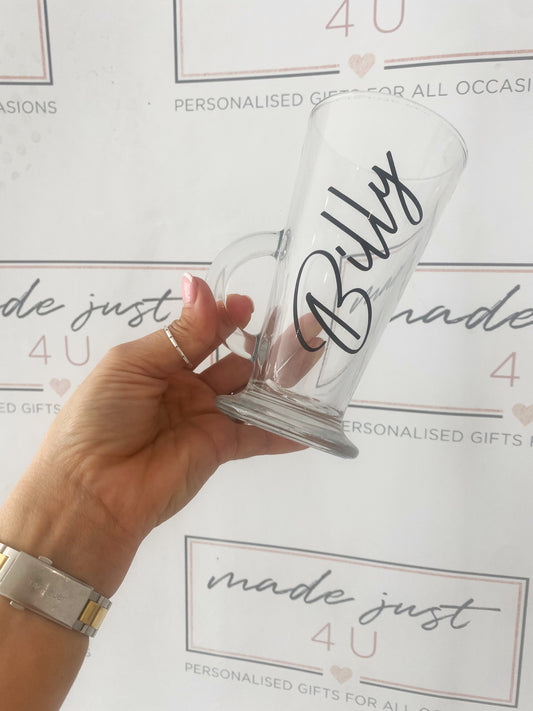Personalised Latte Mug,  Personalised Latte Glass, Personalised Name, Personalised Gift, Coffee/Latte Glass, Mothers Day gift, Fathers Day gift, teacher gift