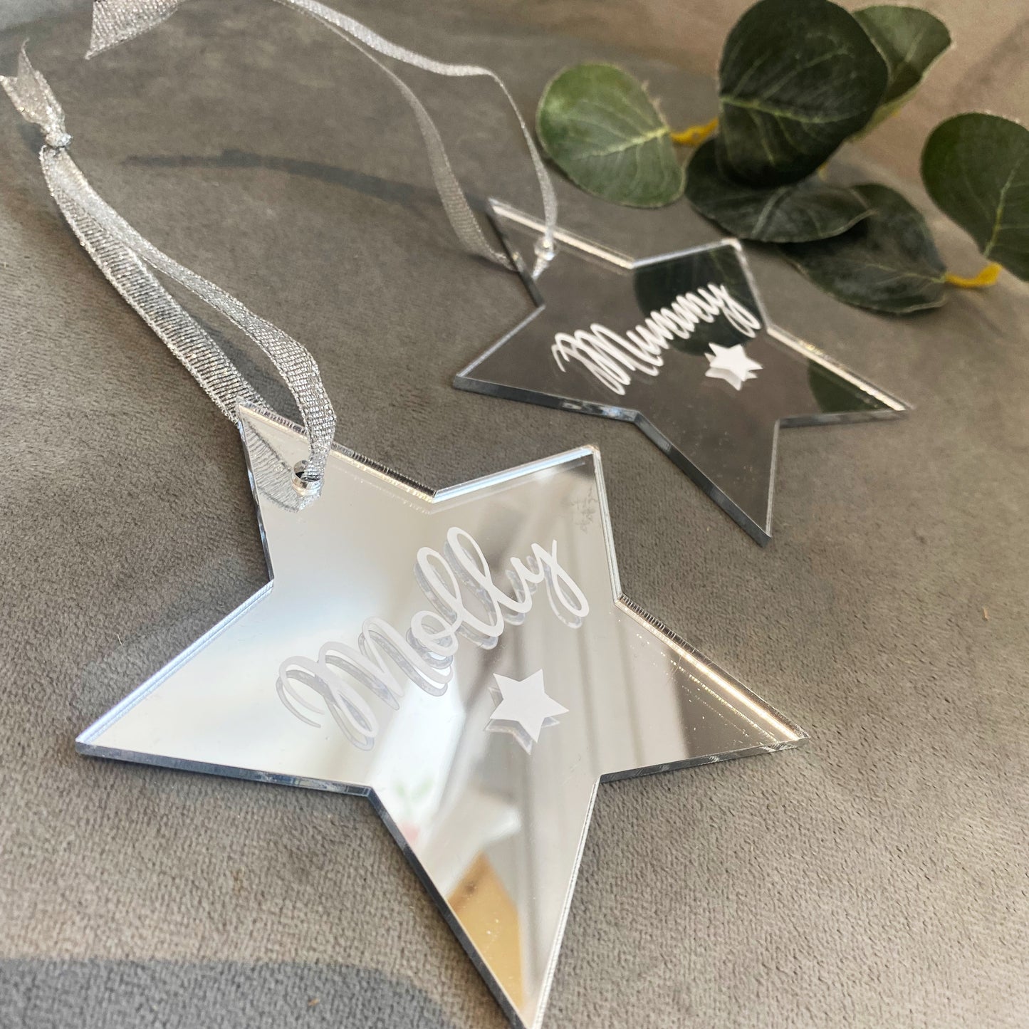 Personalised name Christmas star tree decoration