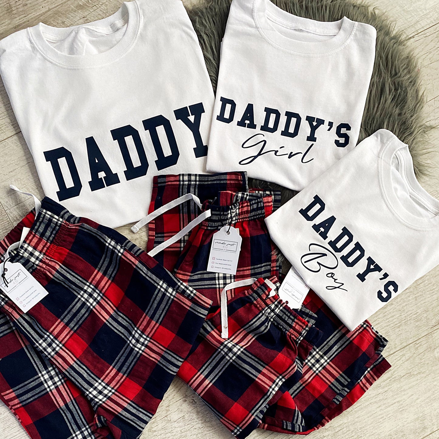 Daddy, Daughter & Son Pyjamas | FAMILY Lounge Personalised Family Pyjamas ALL SIZES | Sleepover Goals matching pjs Daddy Daughter pjs