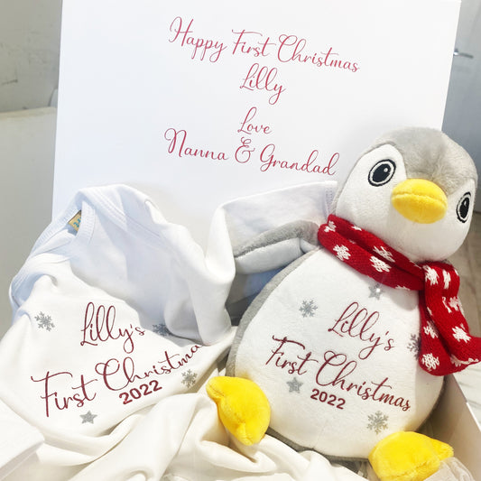 Baby’s First Christmas Gift Set, Personalised First Christmas Gift Box, Baby 1st Christmas Gift, Baby Xmas Keepsake, Baby Christmas Gift Box