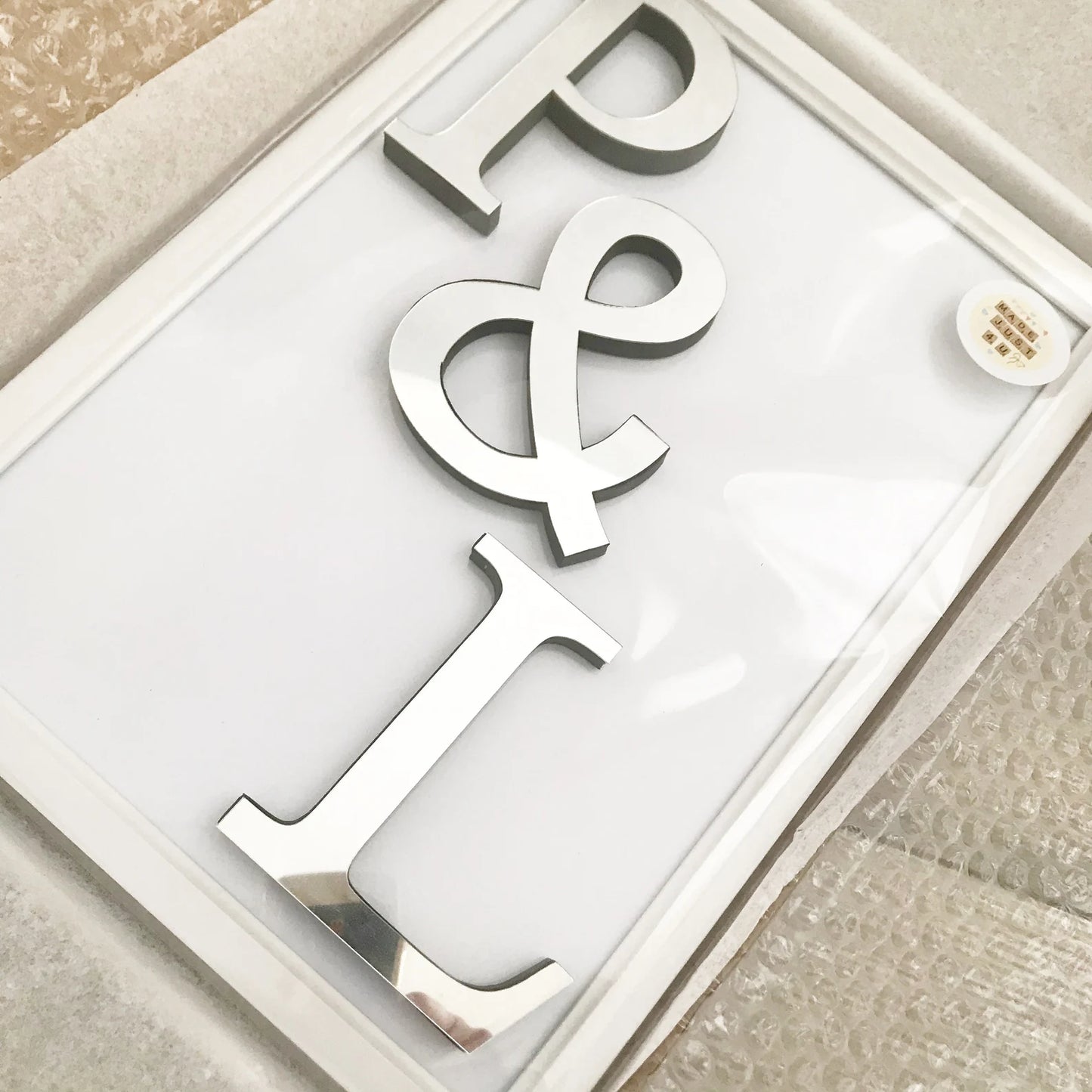 Personalised Mirrored Letter Frame , Personalised Mirrored A4