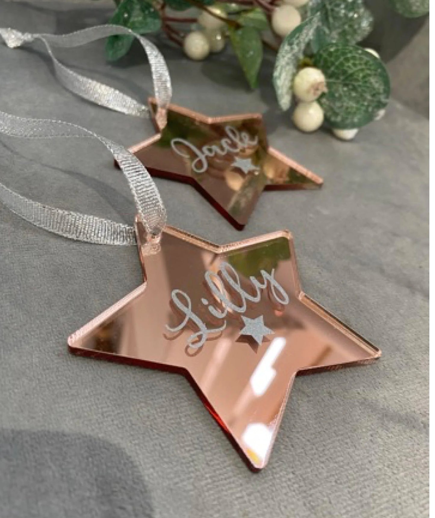 Personalised name Christmas star tree decoration
