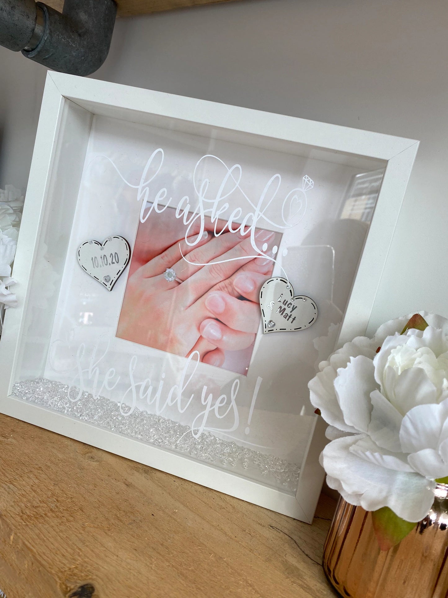 He Asked... She said yes Personalised Engagement Picture Frame
