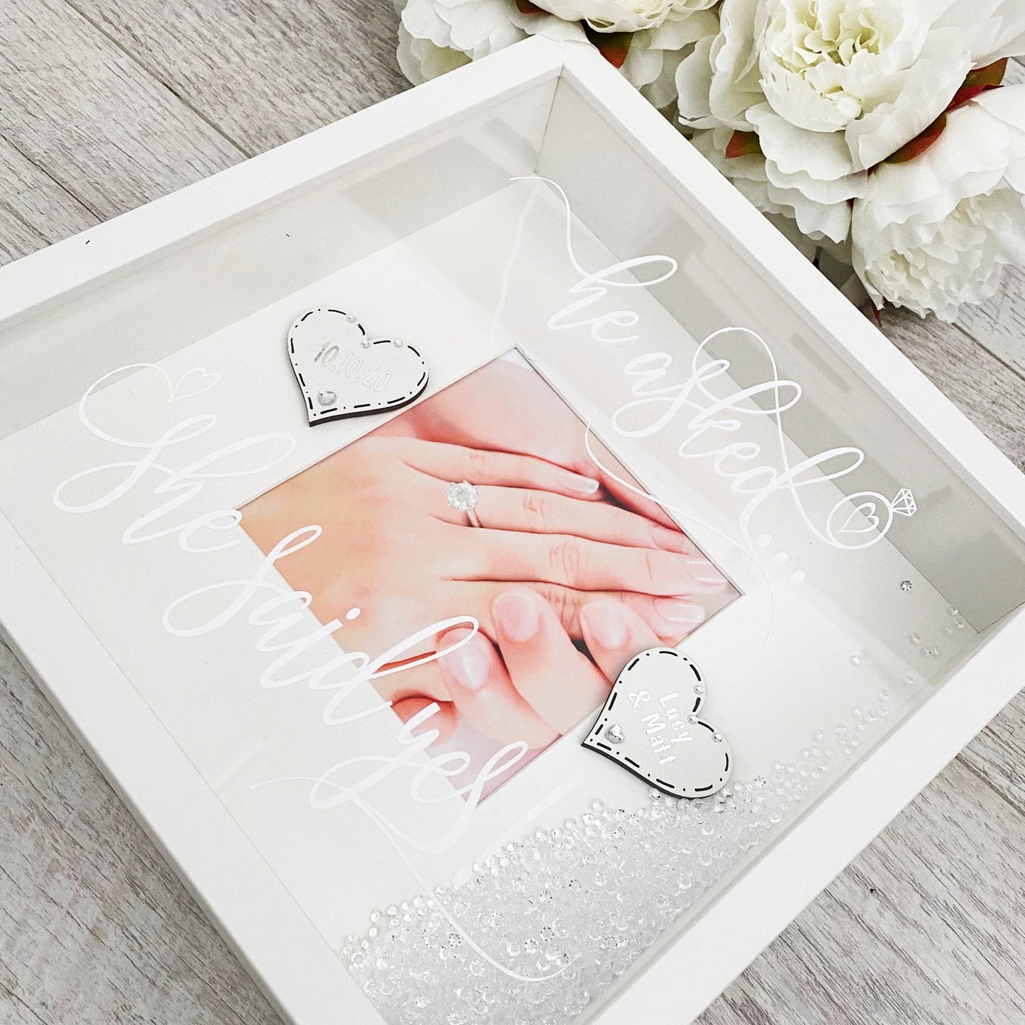 He Asked... She said yes Personalised Engagement Picture Frame
