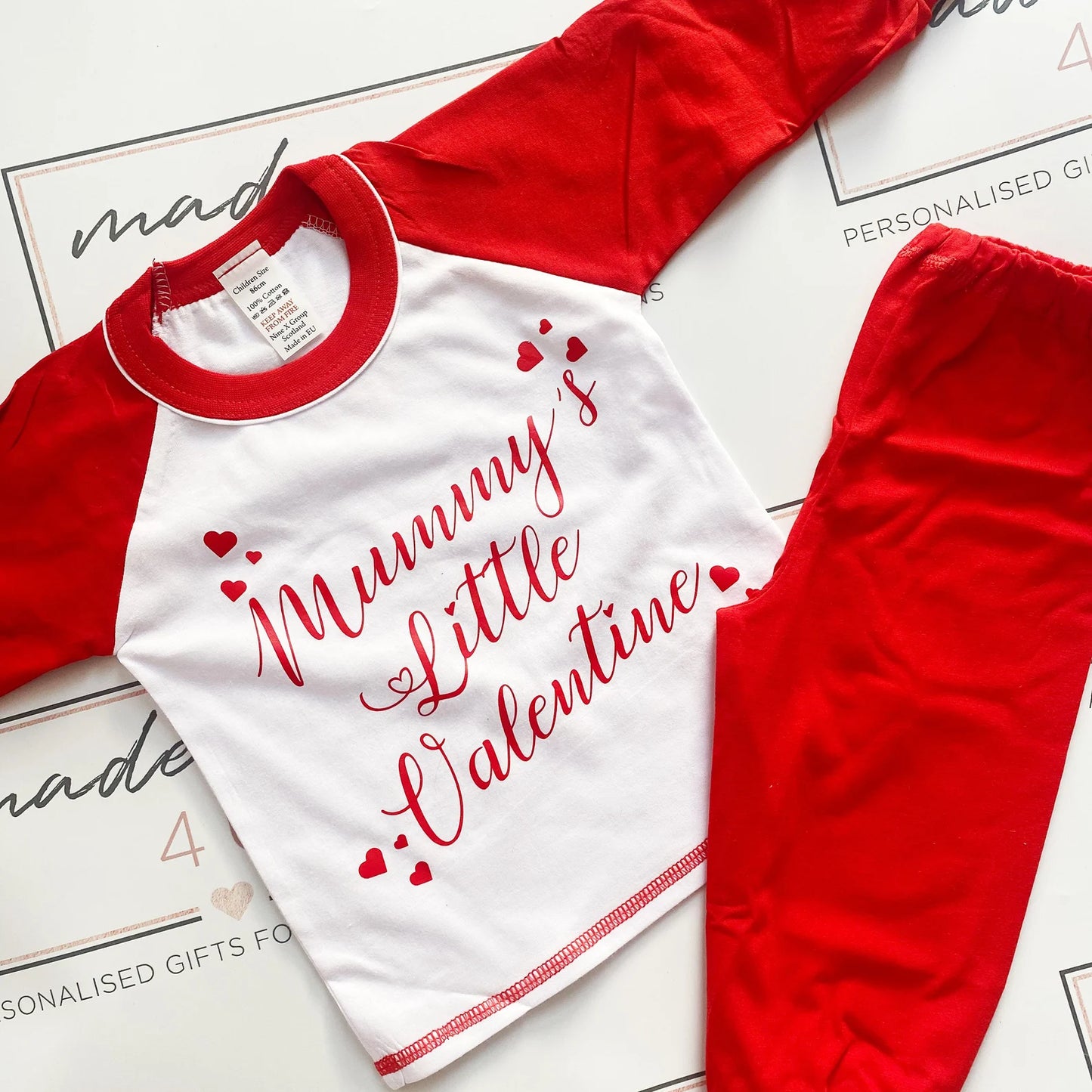 Personalised Name Valentines Pyjamas