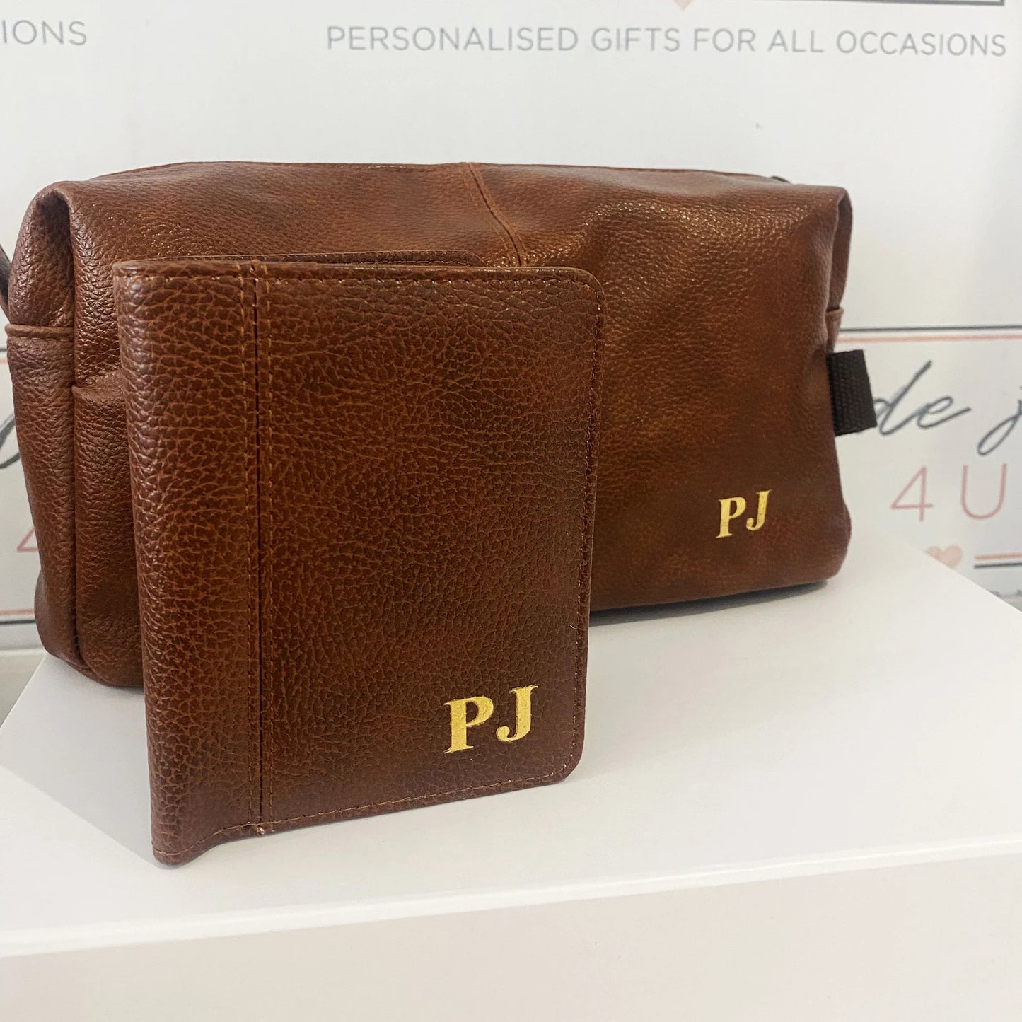 Personalised Mans Wash Bag & Wallet