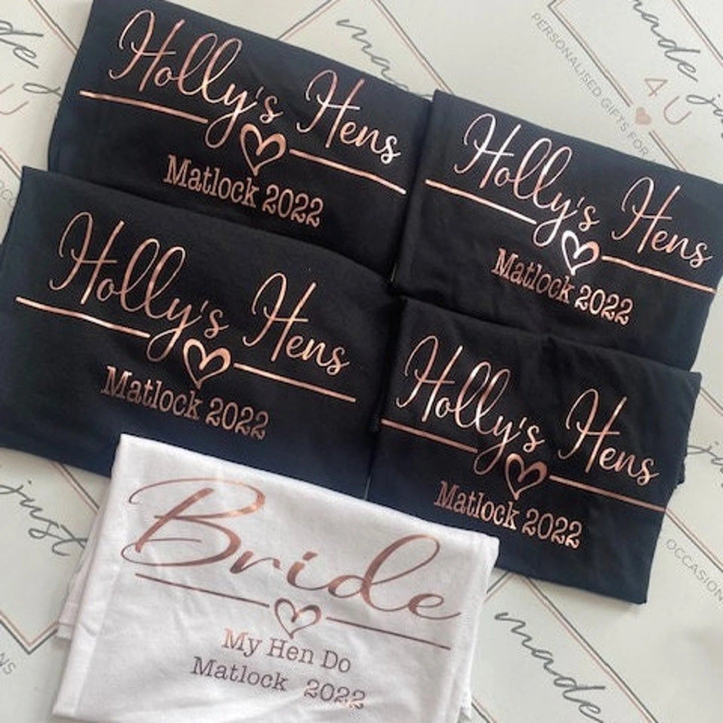 Custom Printed Hen Do t-shirts, Complete your hen do look
