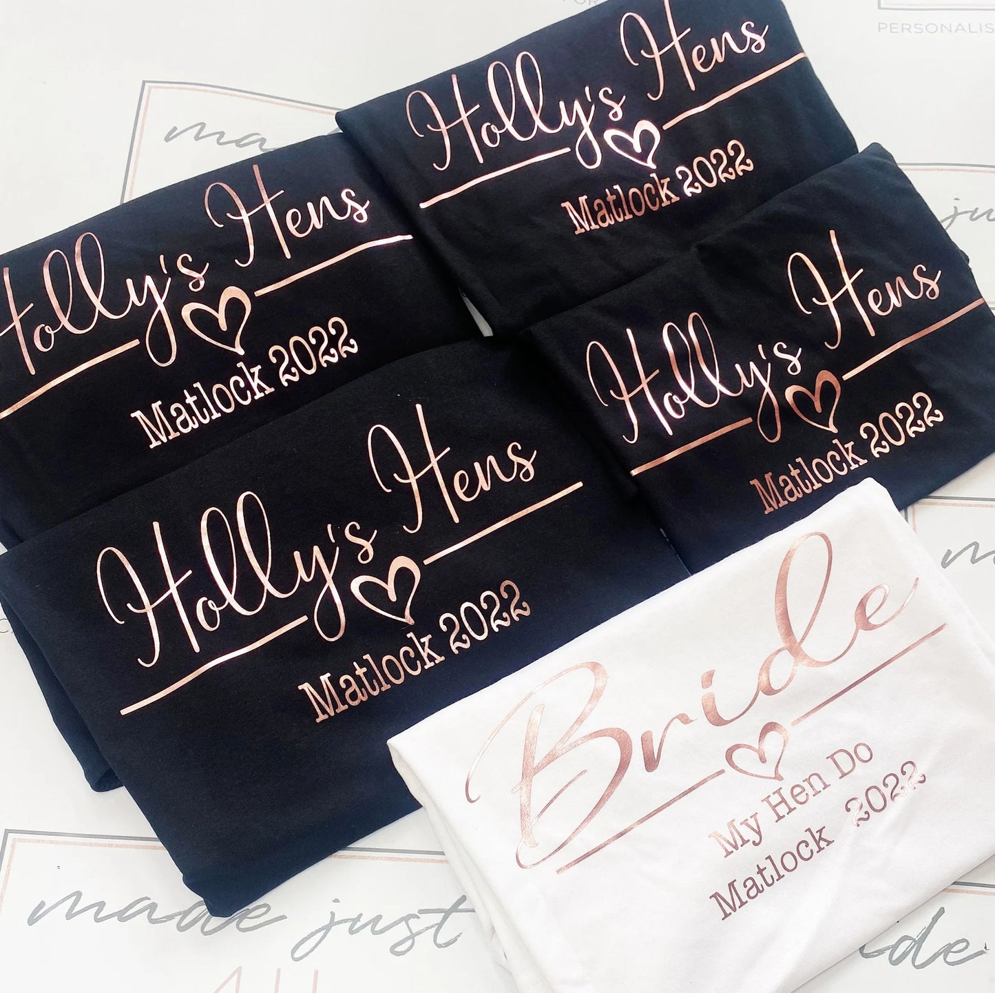 Custom Printed Hen Do t-shirts, Complete your hen do look