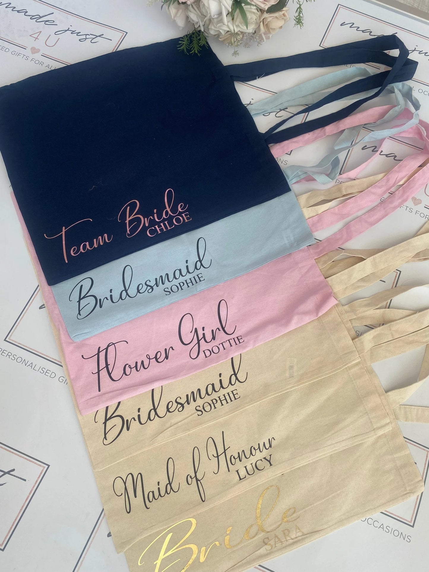 Personalised Tote Bag (Choice of Colours), birthday gift, Shopping bag, wedding tote bag, hen tote bag, party bag