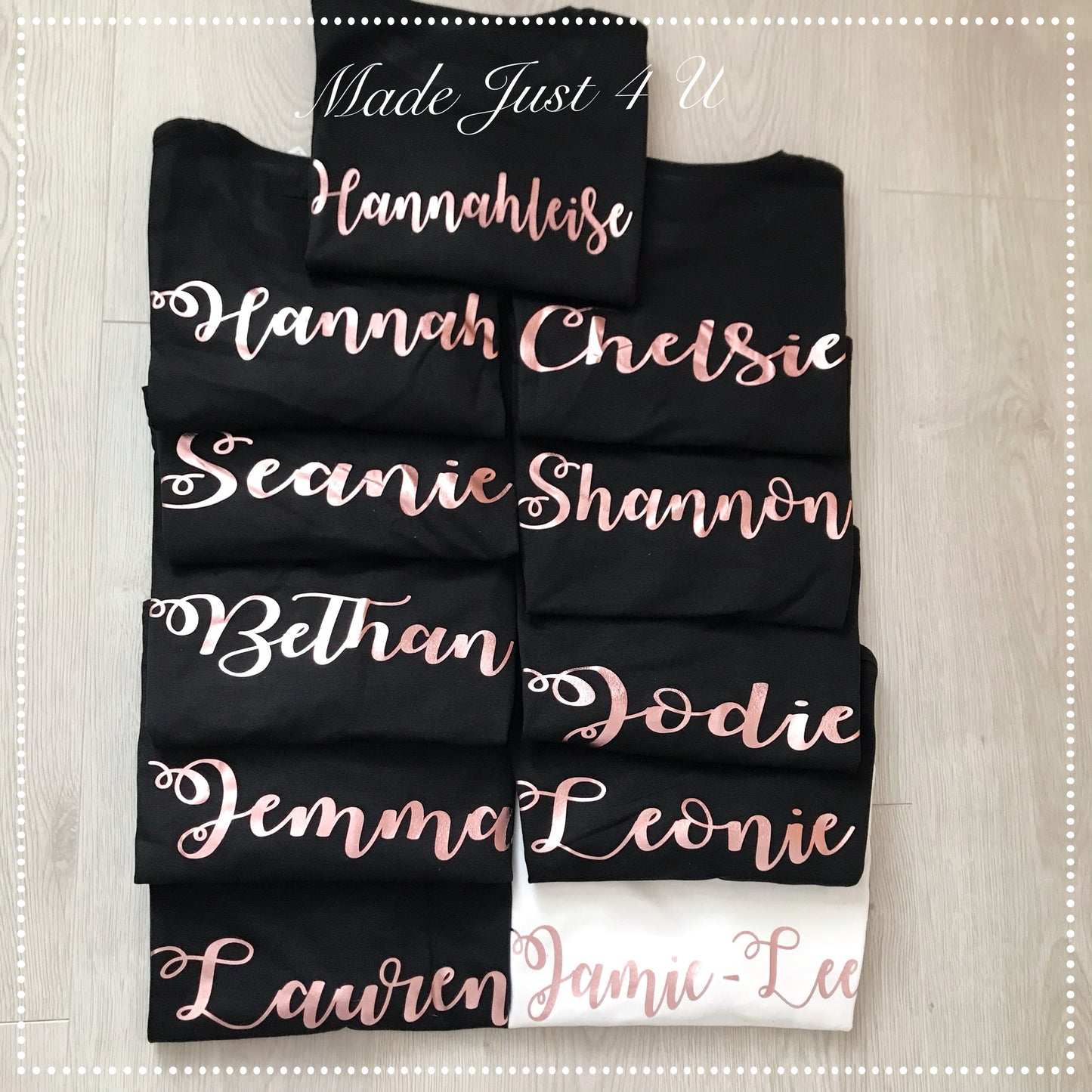 Additional BACK NAMES PRINTS (this is for names on the back of hen/wedding tops being purchased at the same time )