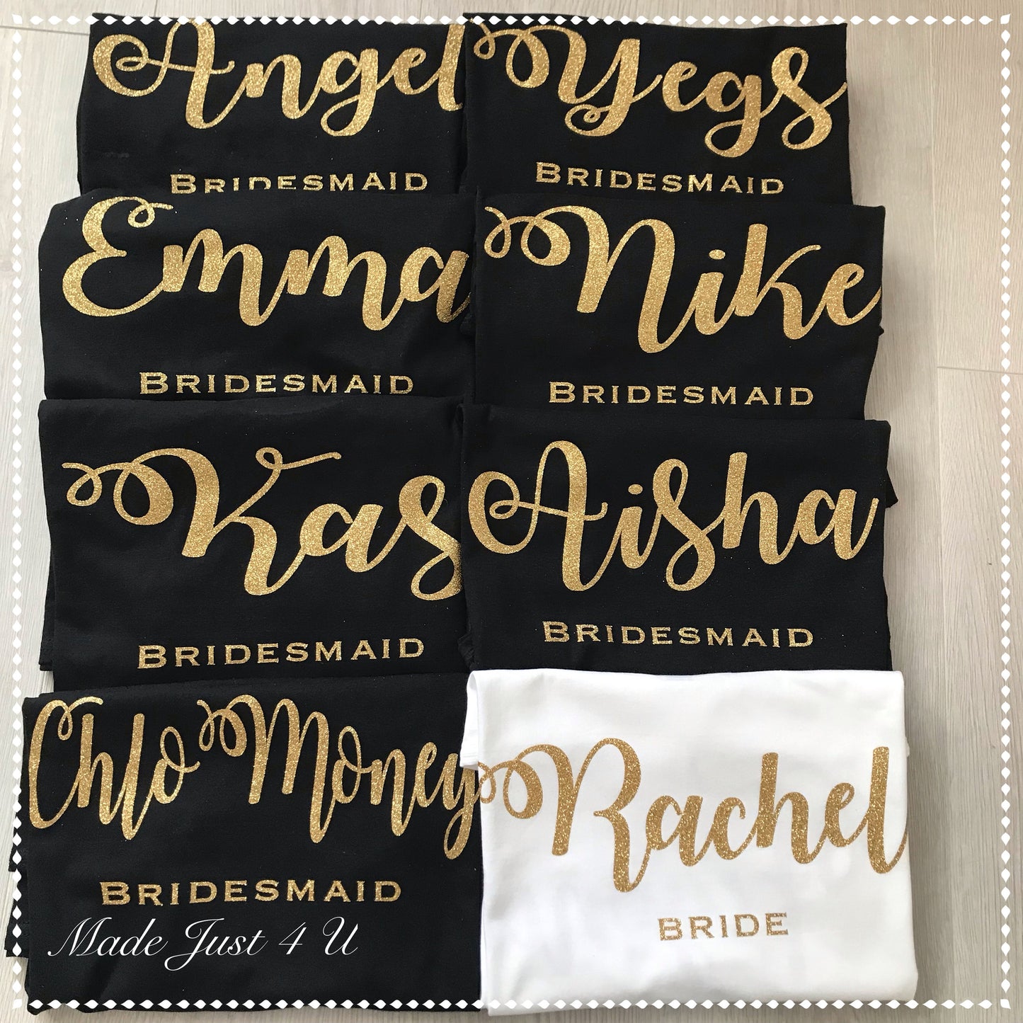 Additional BACK NAMES PRINTS (this is for names on the back of hen/wedding tops being purchased at the same time )