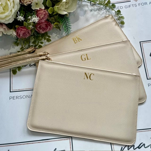 Personalised Clutch Bag, Bridesmaid Initial Clutch Bag, Initial Bridesmaid Gift, Personalised Bridesmaid Gift, Personalised Monogrammed Bag