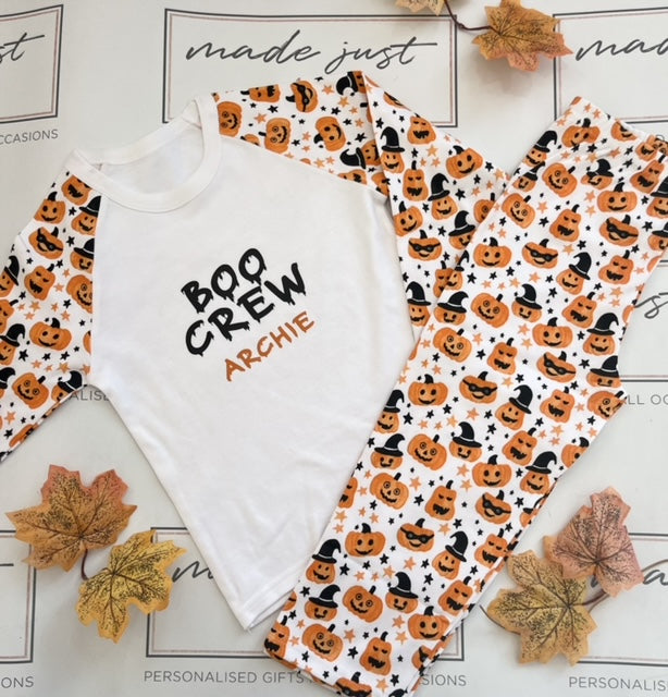 Personalised Halloween Pyjamas - Pumpkin Patch Pyjamas - Pumpkin Pyjamas - Personalised Pumpkin - Kids Pyjamas