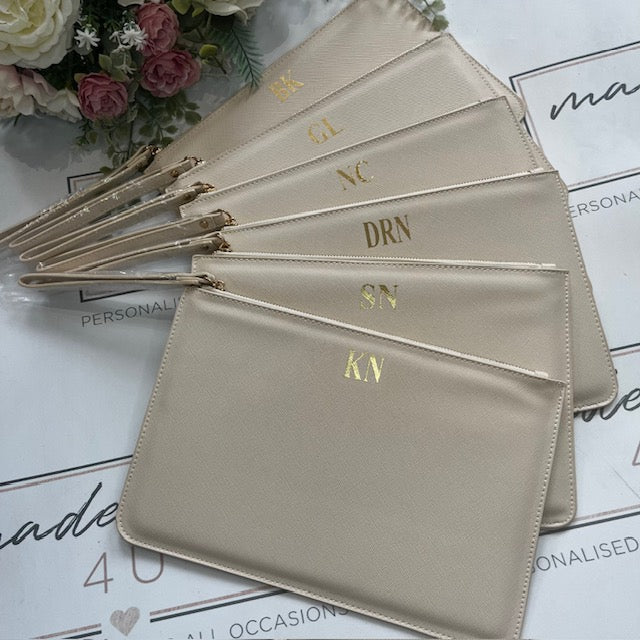 Personalised Clutch Bag, Bridesmaid Initial Clutch Bag, Initial Bridesmaid Gift, Personalised Bridesmaid Gift, Personalised Monogrammed Bag