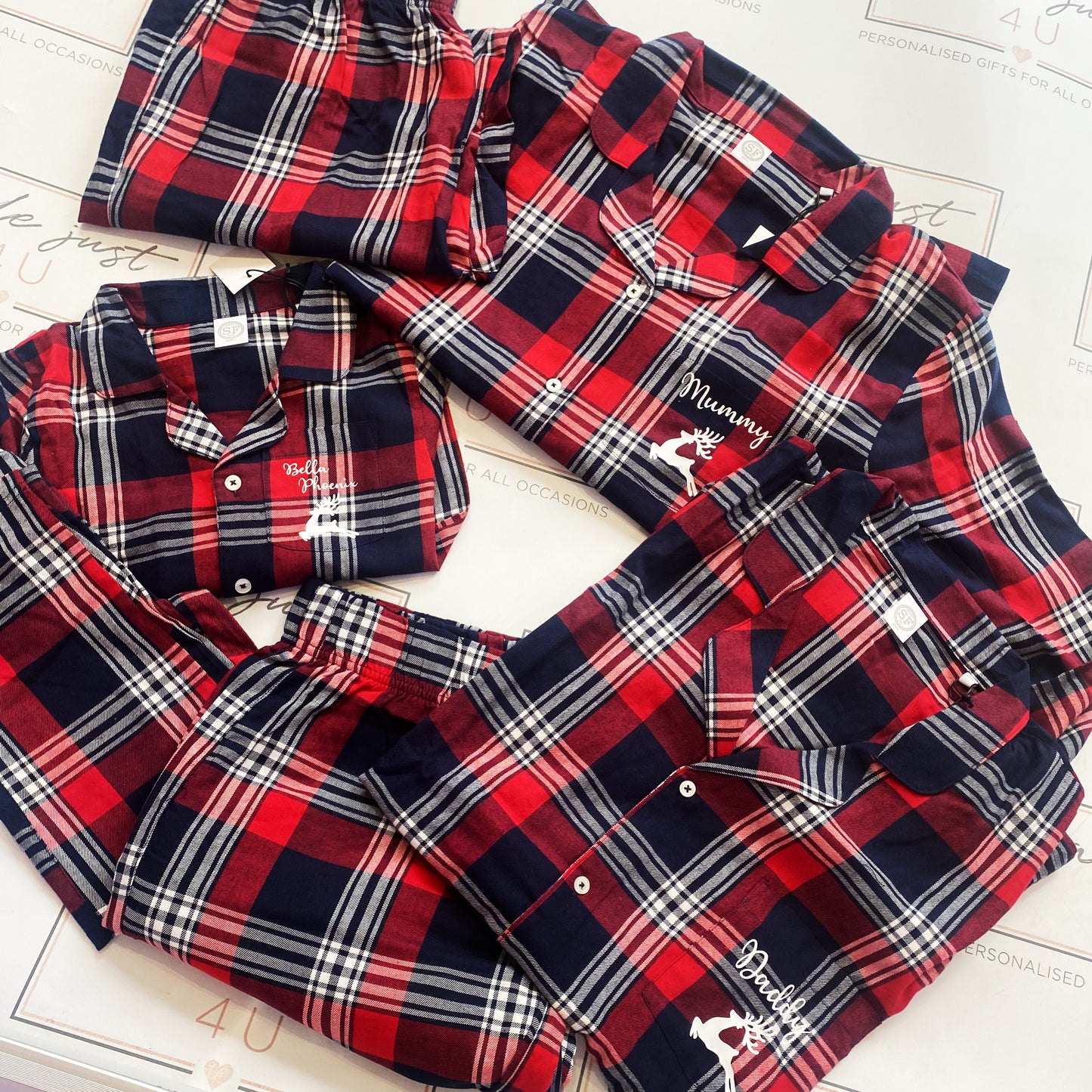 Personalised Matching Tartan Family Christmas Pyjamas Sets/ Christmas pjs / family christmas pjs / baby christmas pjs