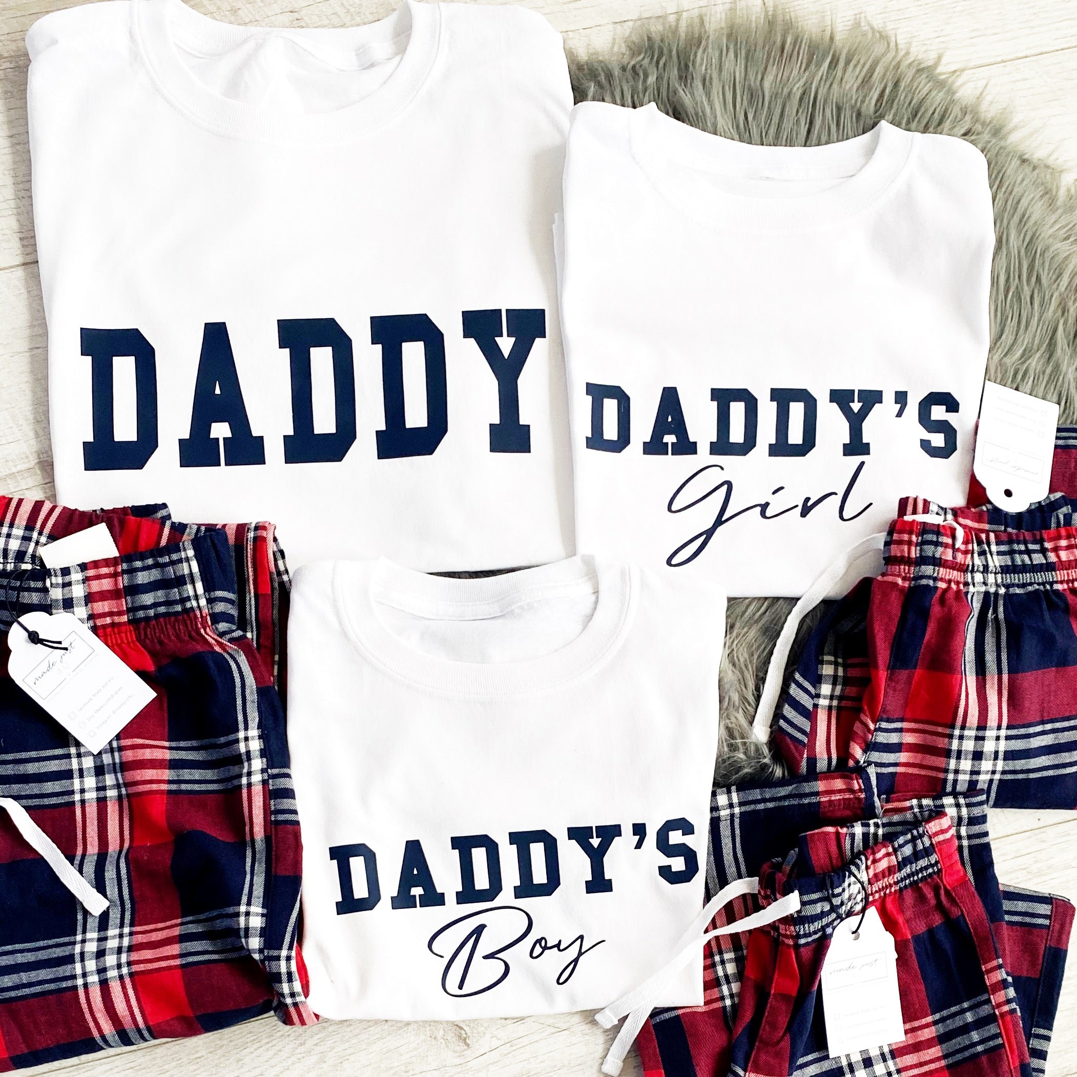 Daddy Daughter Son Pyjamas FAMILY Lounge Personalised Family Pyjamas ALL SIZES Sleepover Goals matching pjs Daddy Daughter pjs