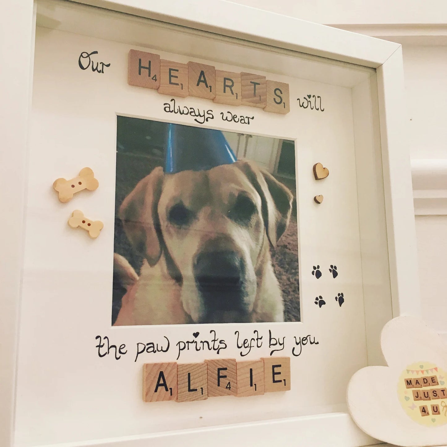 Our hearts will always wear the paw prints left by you - Dog Frame